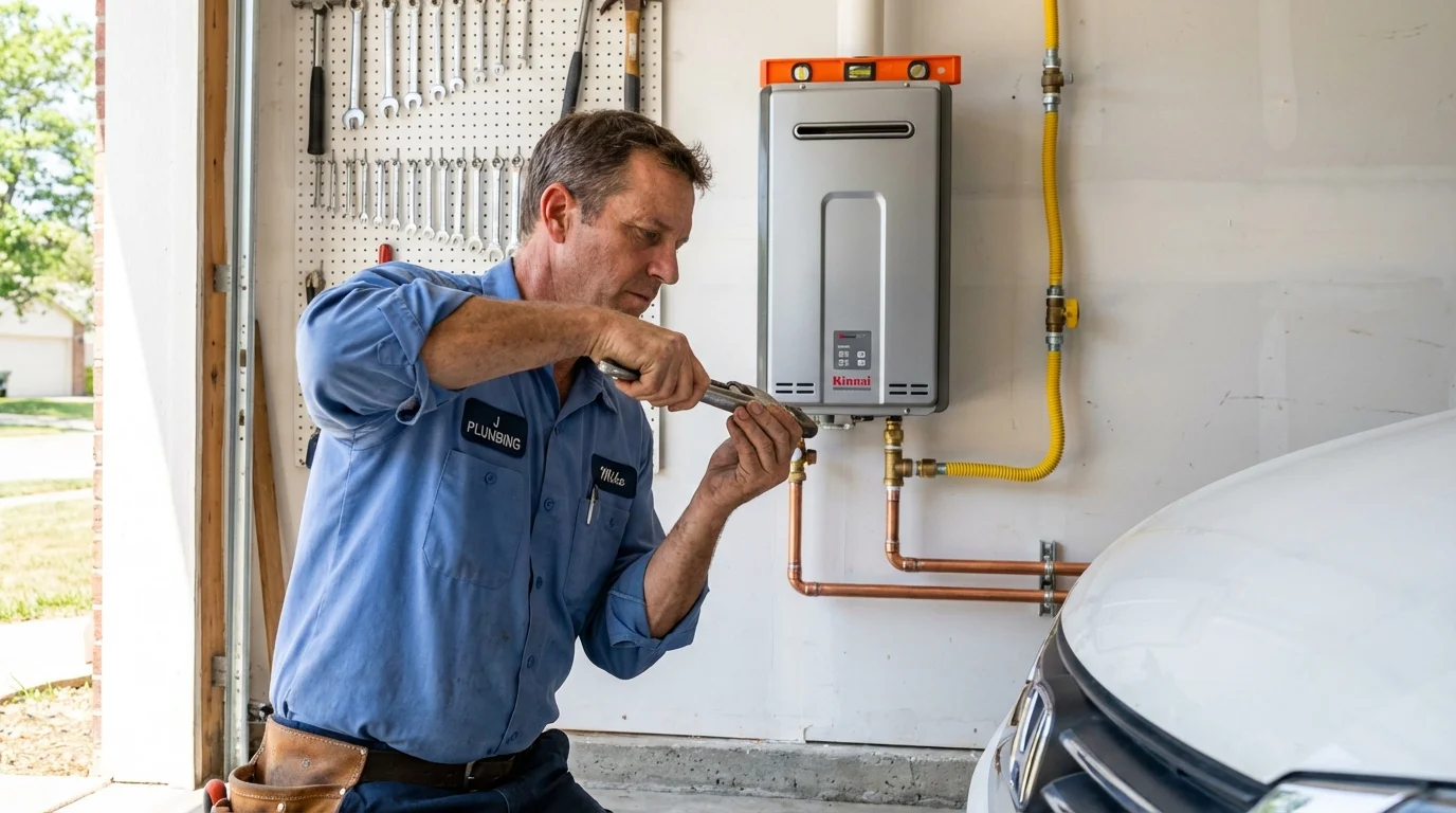 Tankless water heater installation by a Johns Plumbing LLC plumber in Willits